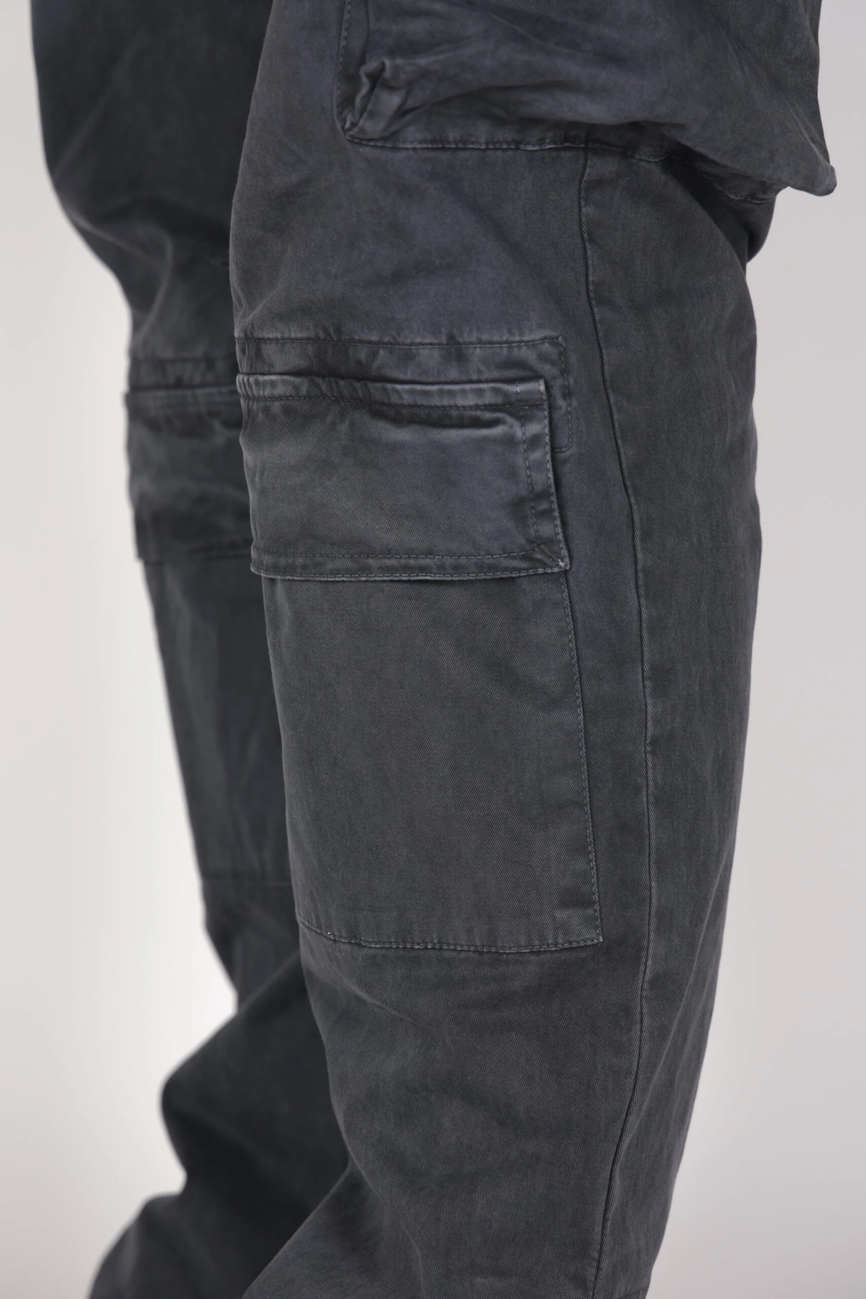 Washed Grey Cargo Pants - Image 5
